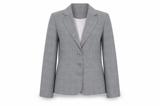 Next Women's Grey Plaid Blazer Size 16 Regular Fit