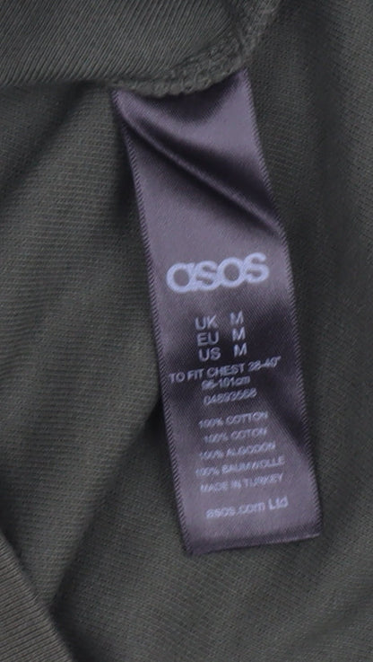Close-up detail of ASOS Men's Green Pullover Sweatshirt, M, Crewneck
