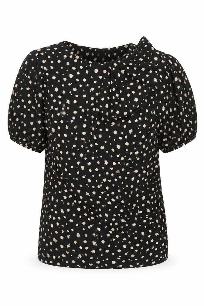 Soaked in Luxury Women's Black Polka Dot Blouse M