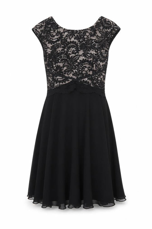 Elise Ryan Women’s Black Lace V-Neck Dress, Size 8