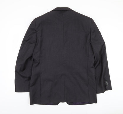 Back view of Savoy Taylors Guild Men's Grey Blazer 42 Short Classic