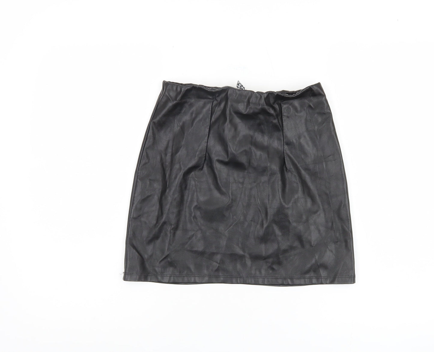 ASOS Women's Black Skirt UK 8 in Faux Leather