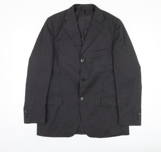Confitalia Men's Black Blazer, Size 40, Elegant Business Wear