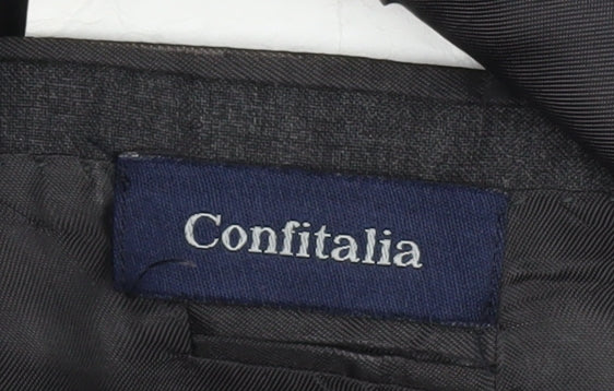 Confitalia Men's Black Blazer, Size 40, Elegant Business Wear