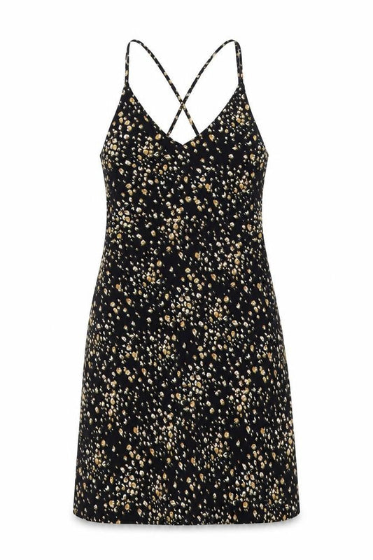 Topshop Petite Women's Black Floral Slip Dress Size 8