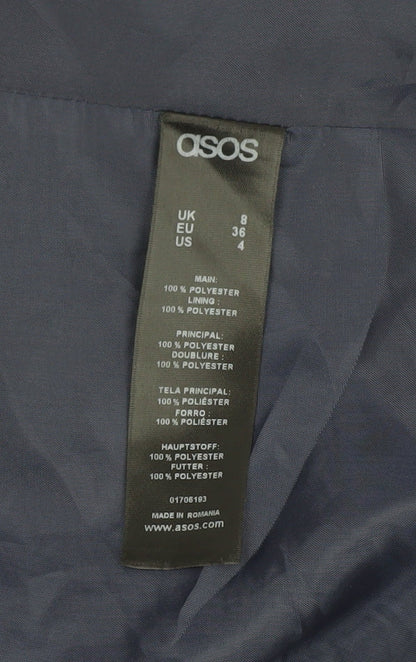 Close-up detail of ASOS Women's Blue Blazer, size 8, Regular Fit