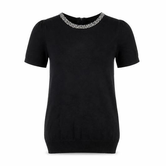 Next Women's Black Pullover Jumper, Size 6, Beaded Accent