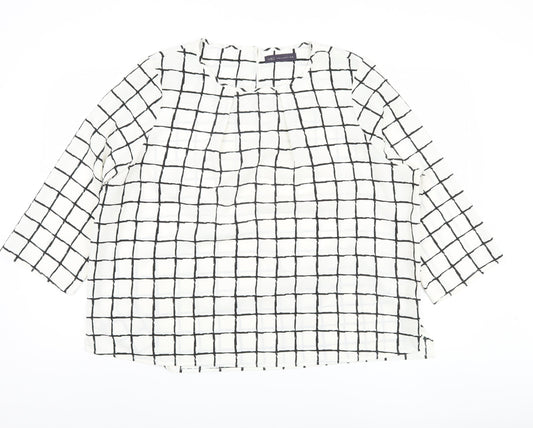 Marks and Spencer Women's White Check Blouse UK 20