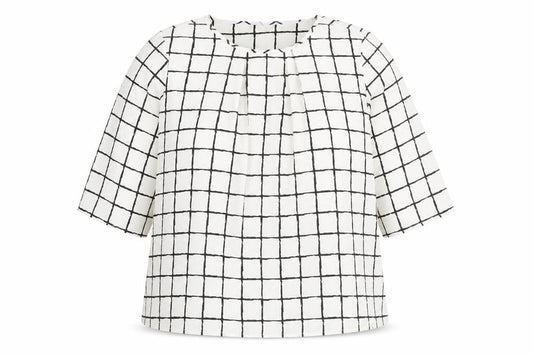 Marks and Spencer Women's White Check Blouse UK 20