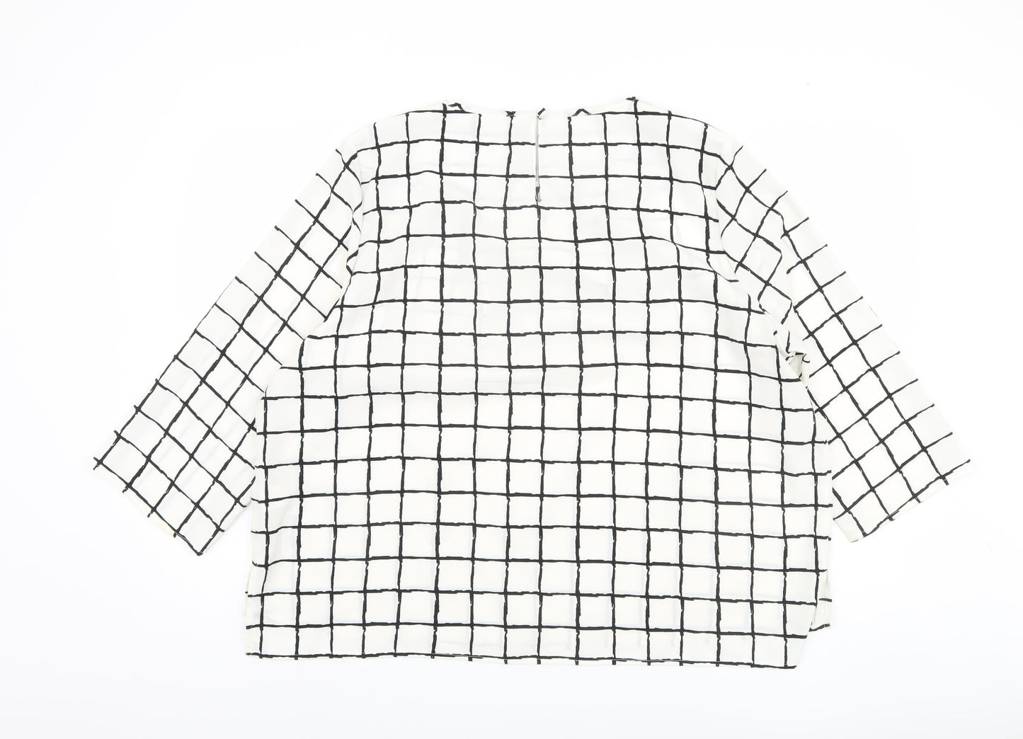 Marks and Spencer Women's White Check Blouse UK 20