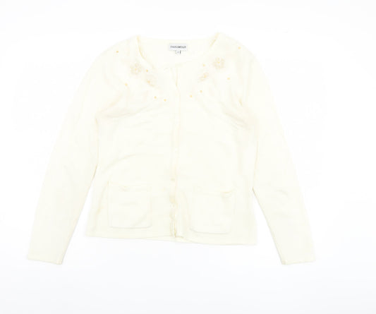 Paramour Ivory Women's Medium Cardigan, Embroidered