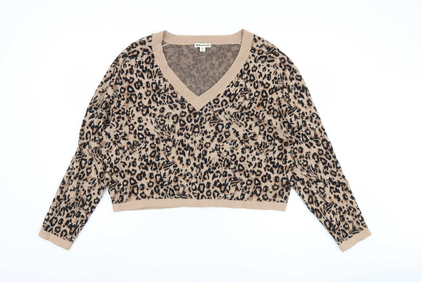 Whistles Women's Beige Animal Print Pullover M