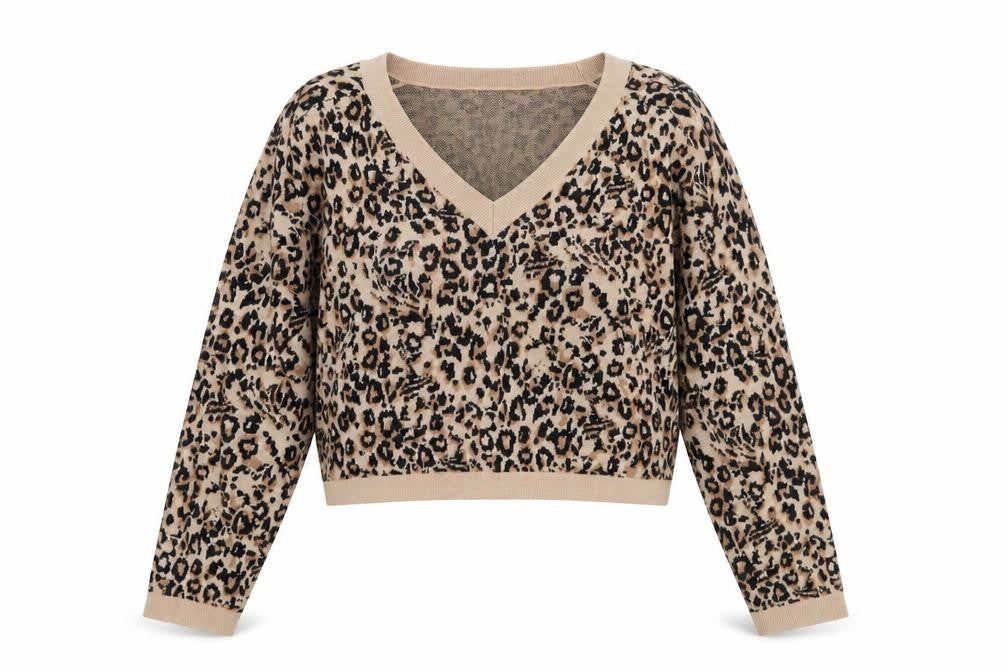 Whistles Women's Beige Animal Print Pullover M