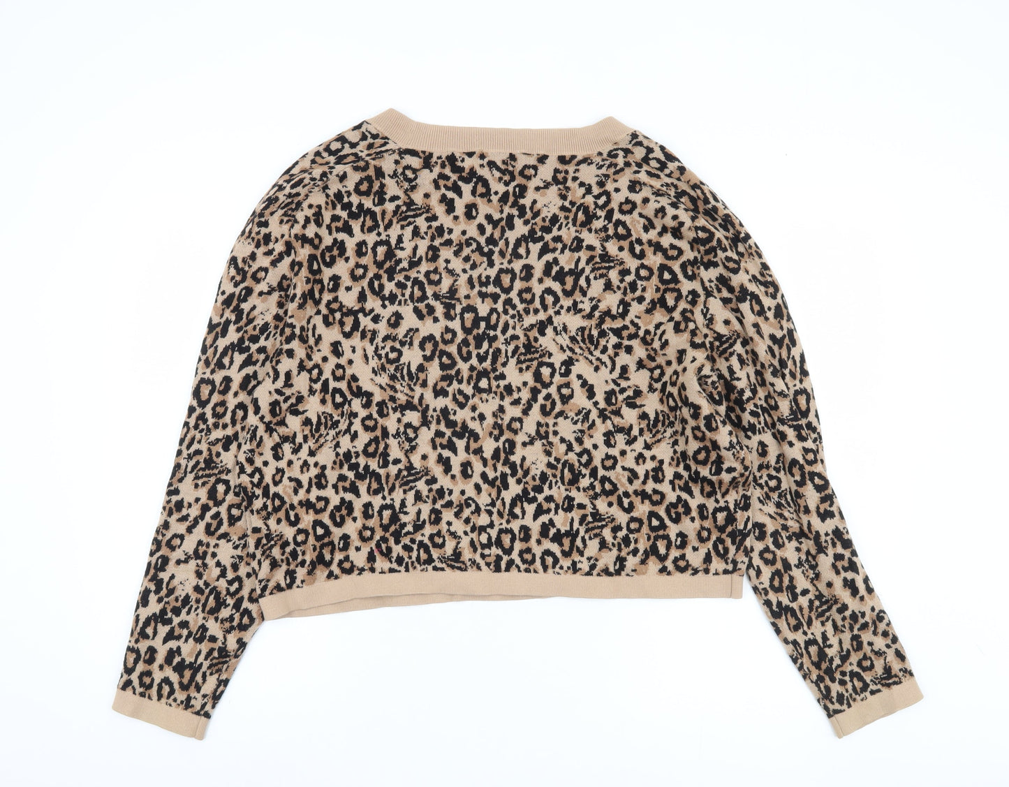 Whistles Women's Beige Animal Print Pullover M