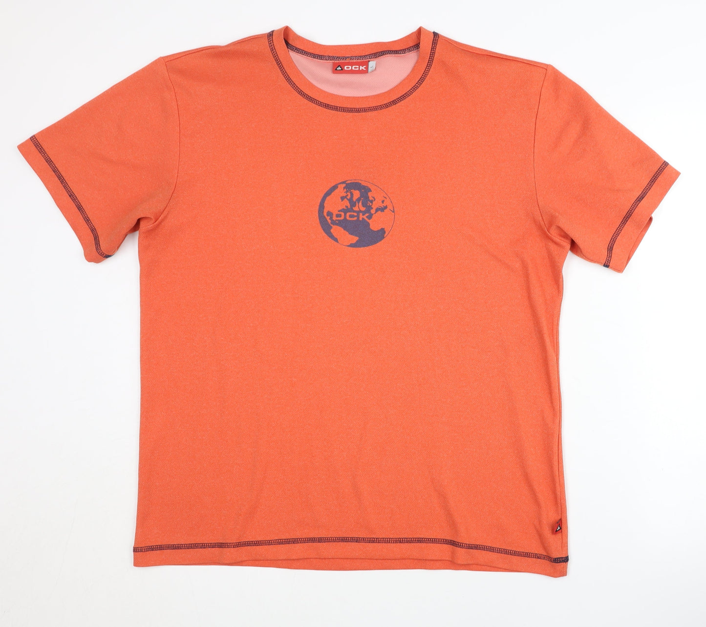 OCK Men's Orange T-Shirt L - Graphic Crew Neck