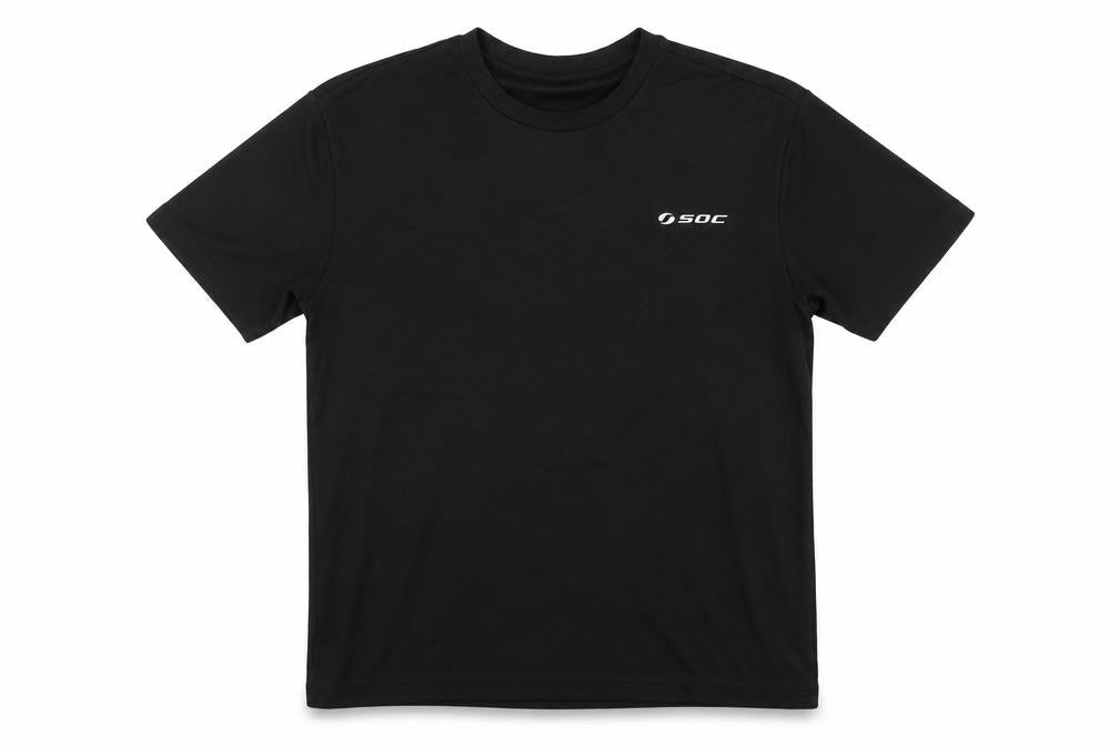 SOC Men's Black Medium T-Shirt - Regular Fit, Gym Ready