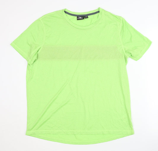 Crane Men's Green Sports T-Shirt L Light Mesh