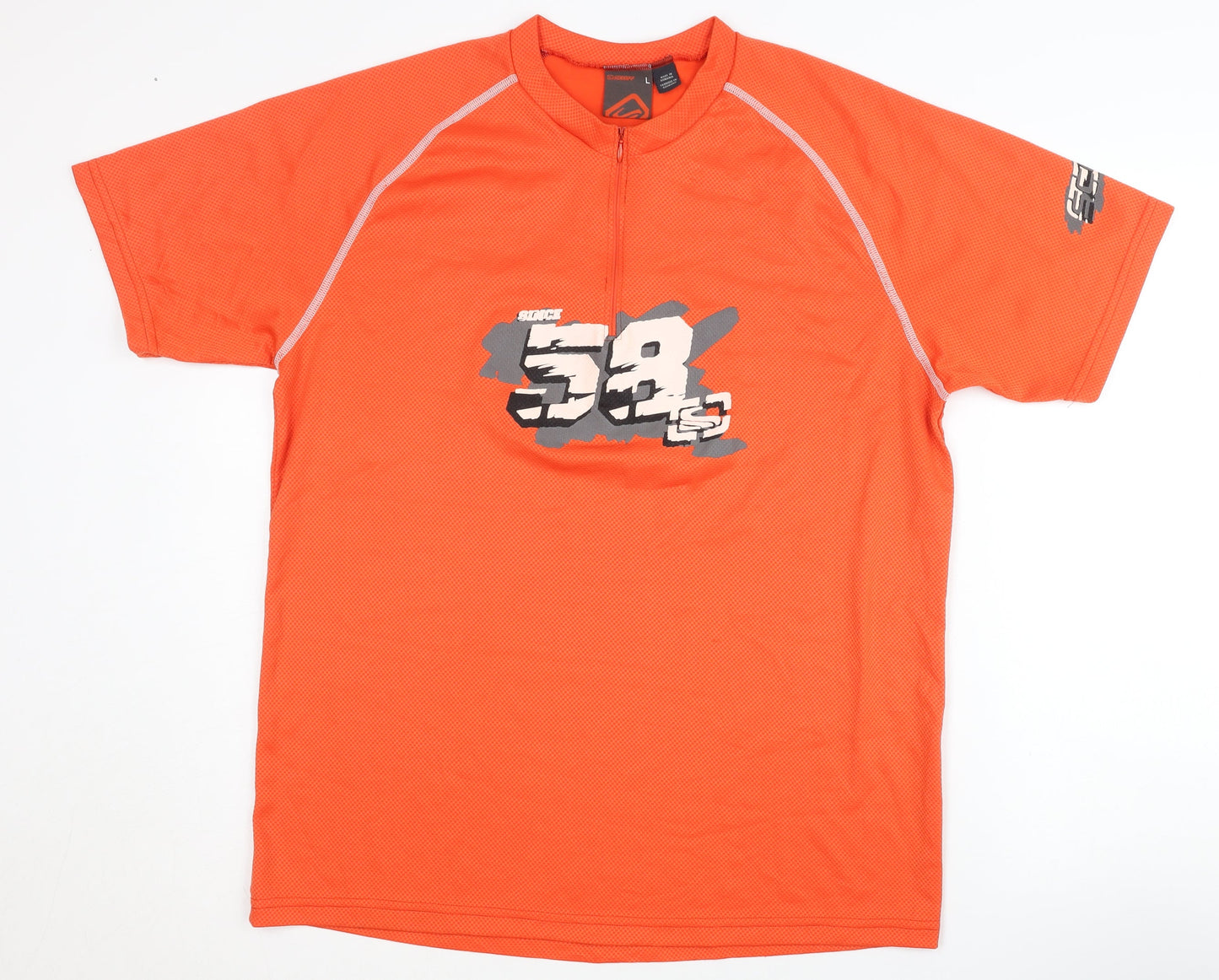 Scott Orange Men's L Sports T-Shirt, Lightweight Jersey