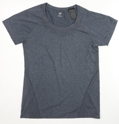 Preloved H&M Women's Grey Athletic T-Shirt Size L - Front