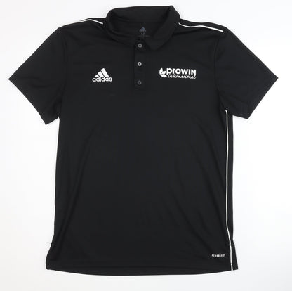 Additional front view of adidas Men's Black Polo Shirt Medium