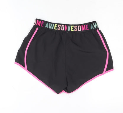 Back view of H&M girls’ black athletic shorts 10-12y
