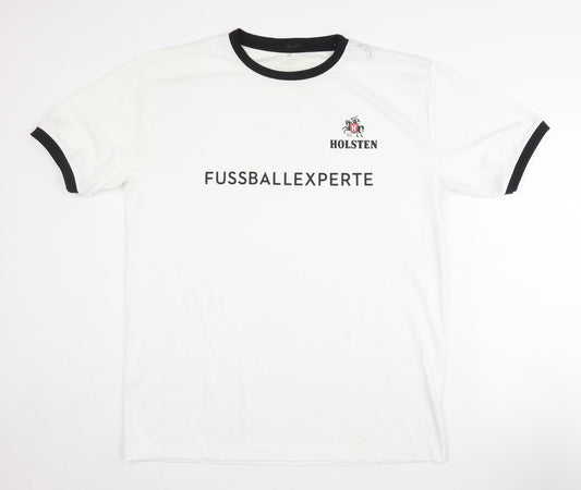 Fussball Experte Men's White Ringer T-Shirt 2XL Holsten Casual