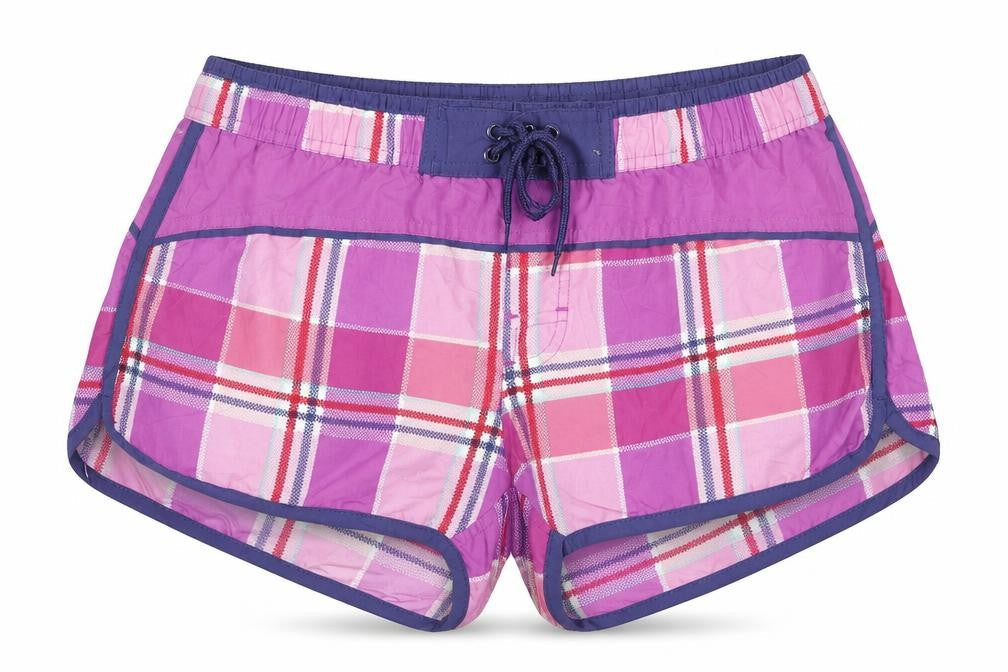 Okay Women's Purple Plaid Athletic Shorts S