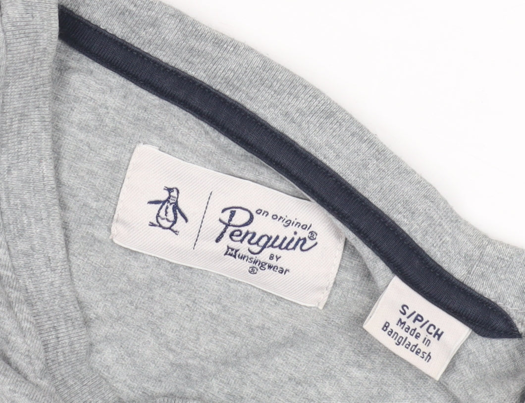 Penguin Men's Grey Short Sleeve T-Shirt Small