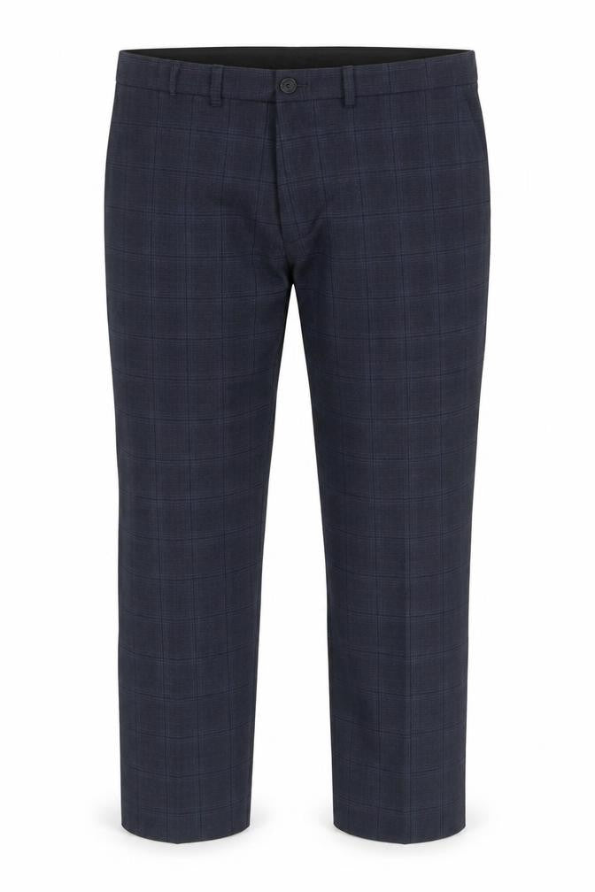 Marks & Spencer Men's Blue Check Trousers 36 in