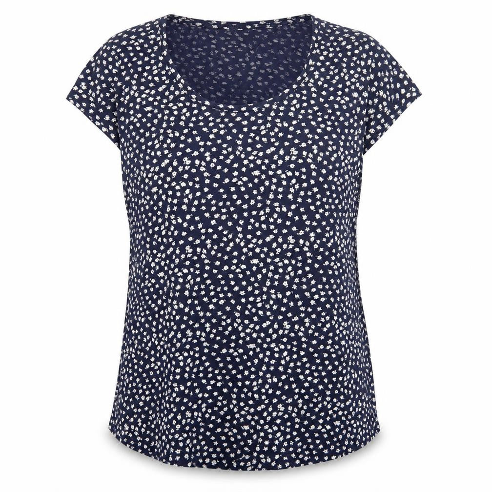 Gap Women's Blue Floral T-Shirt, Size L