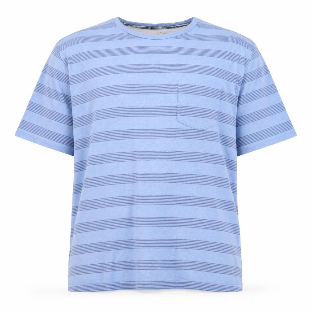 Jasper Conran Men's Blue Striped Crew Neck T-Shirt, Size L