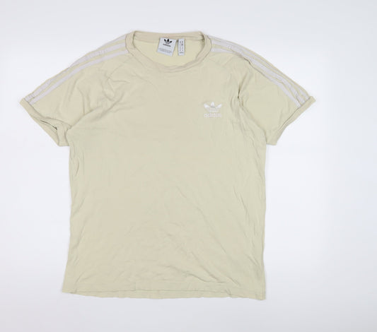 Adidas Men’s Beige Cotton Crew Neck T-Shirt M