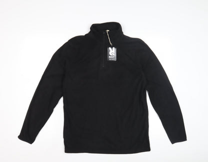 Roly Men's Black Henley Sweatshirt Size S