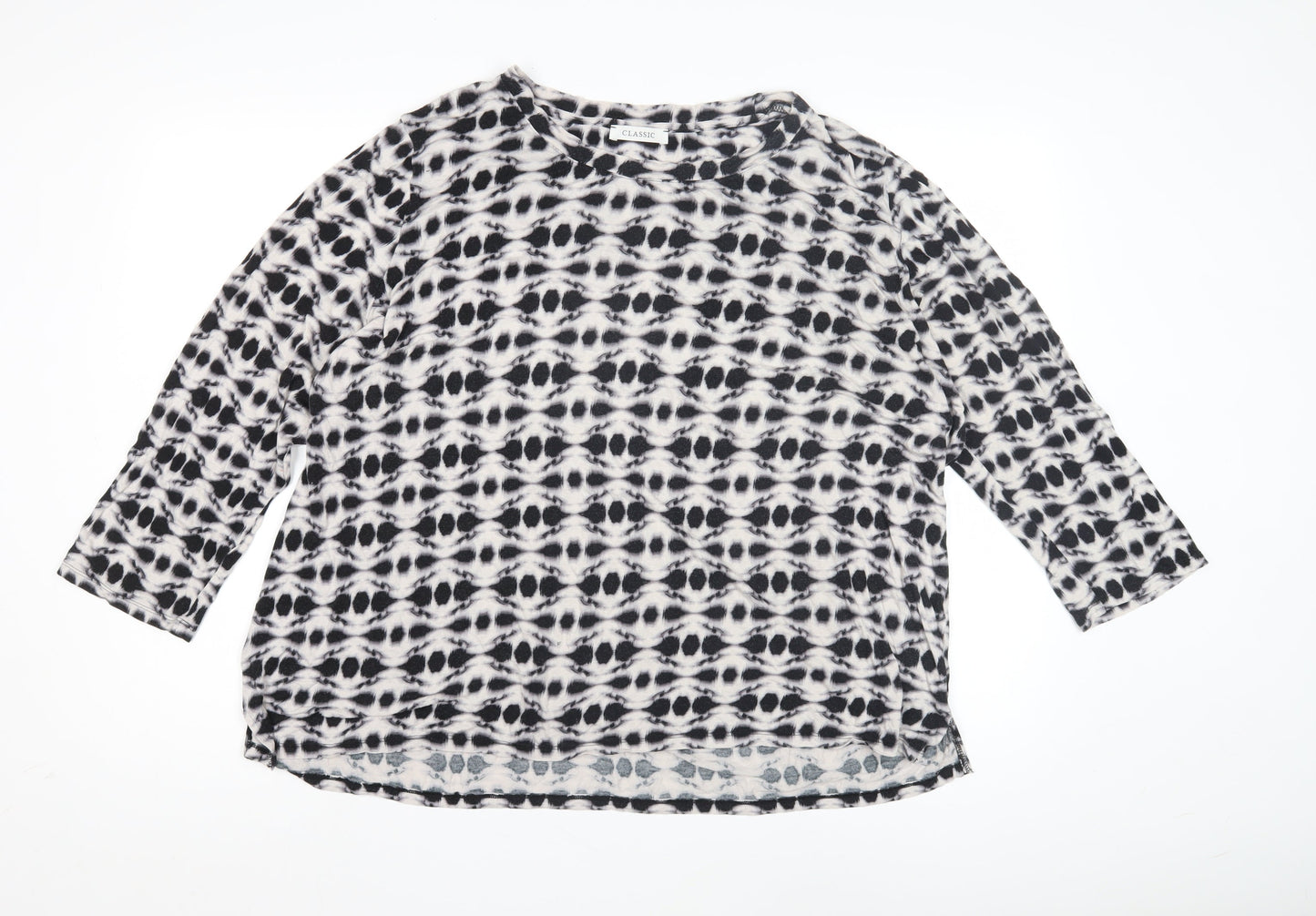 Classic Women's Black Geometric T-Shirt - Size 22
