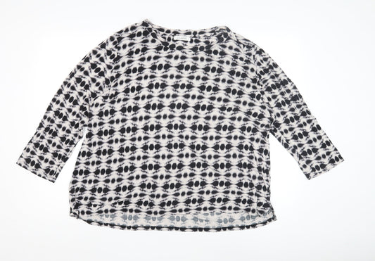 Classic Women's Black Geometric T-Shirt - Size 22