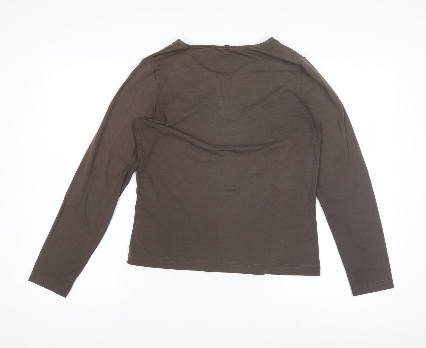 Rohan Women's Brown V-Neck Long Sleeve T-Shirt S