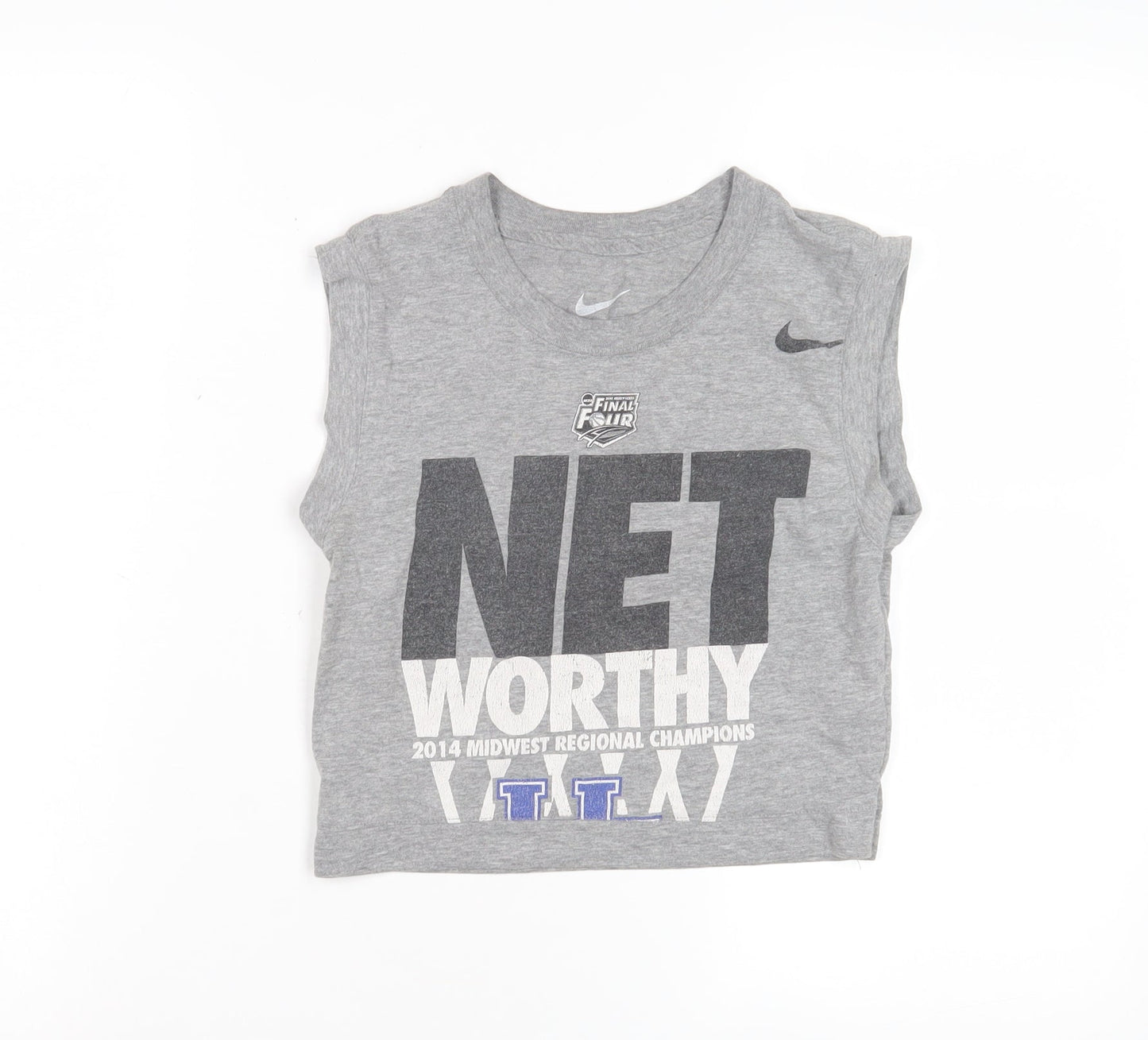 Nike Unisex Grey Sports T-Shirt, S, Crew Neck, Casual