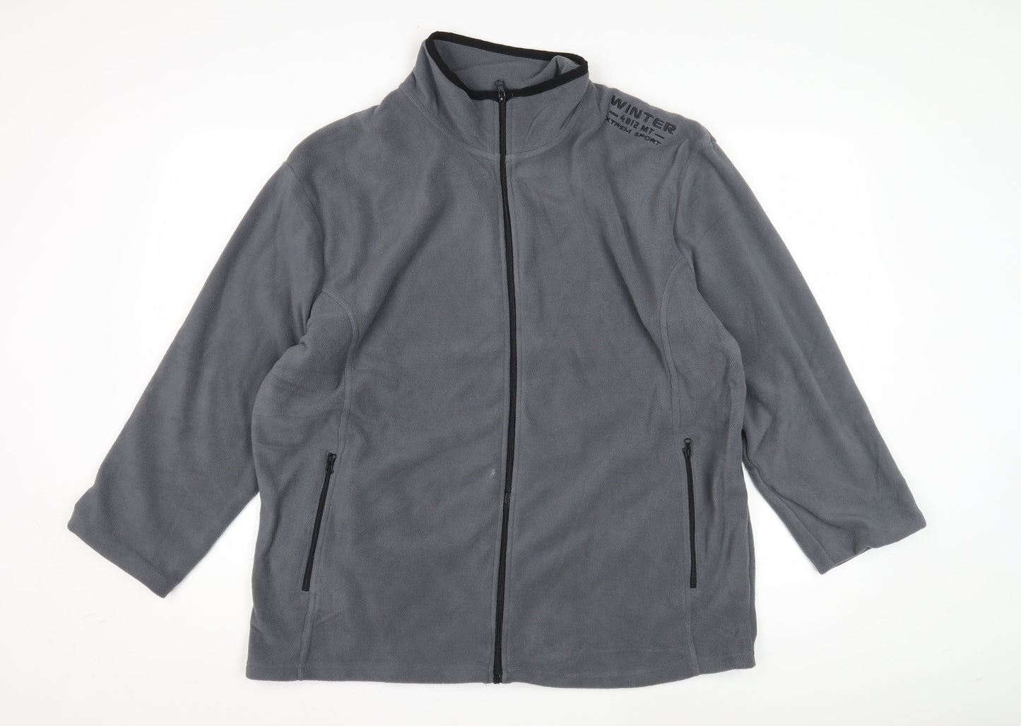 Atlas For Men Grey Fleece Jacket - L, Winter Casual