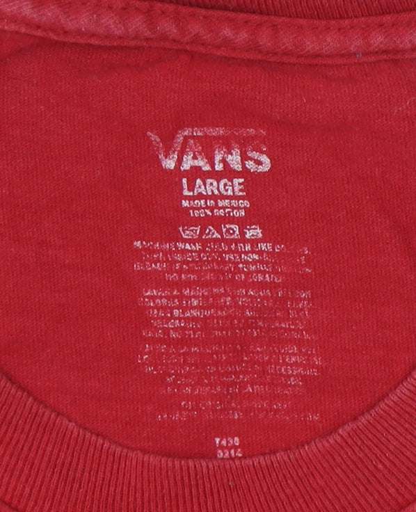 Vans Red Unisex T-Shirt L - Classic Crew Neck