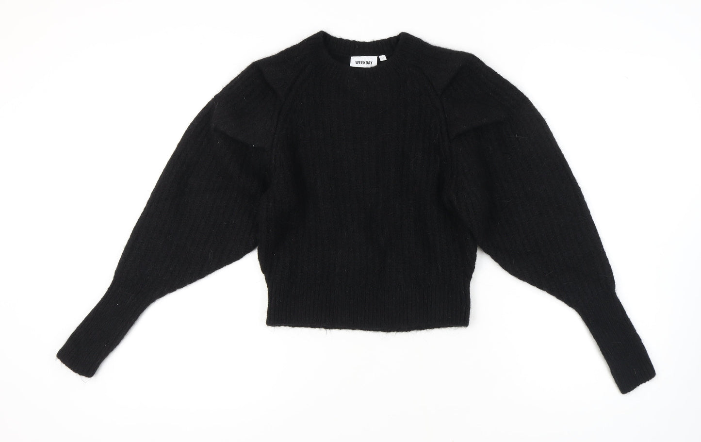 Weekday Women's Black Chunky Knit Pullover XS