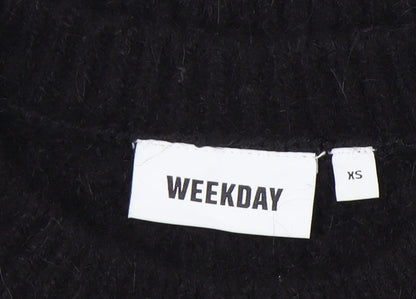 Weekday Women's Black Chunky Knit Pullover XS
