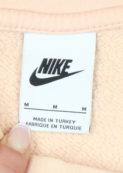 Nike Women's Beige Pullover Hoodie M, Casual Sports Style