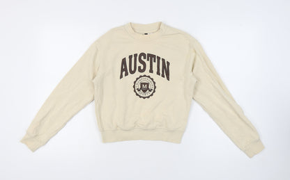 H&M Beige Women's XXS Pullover Sweatshirt