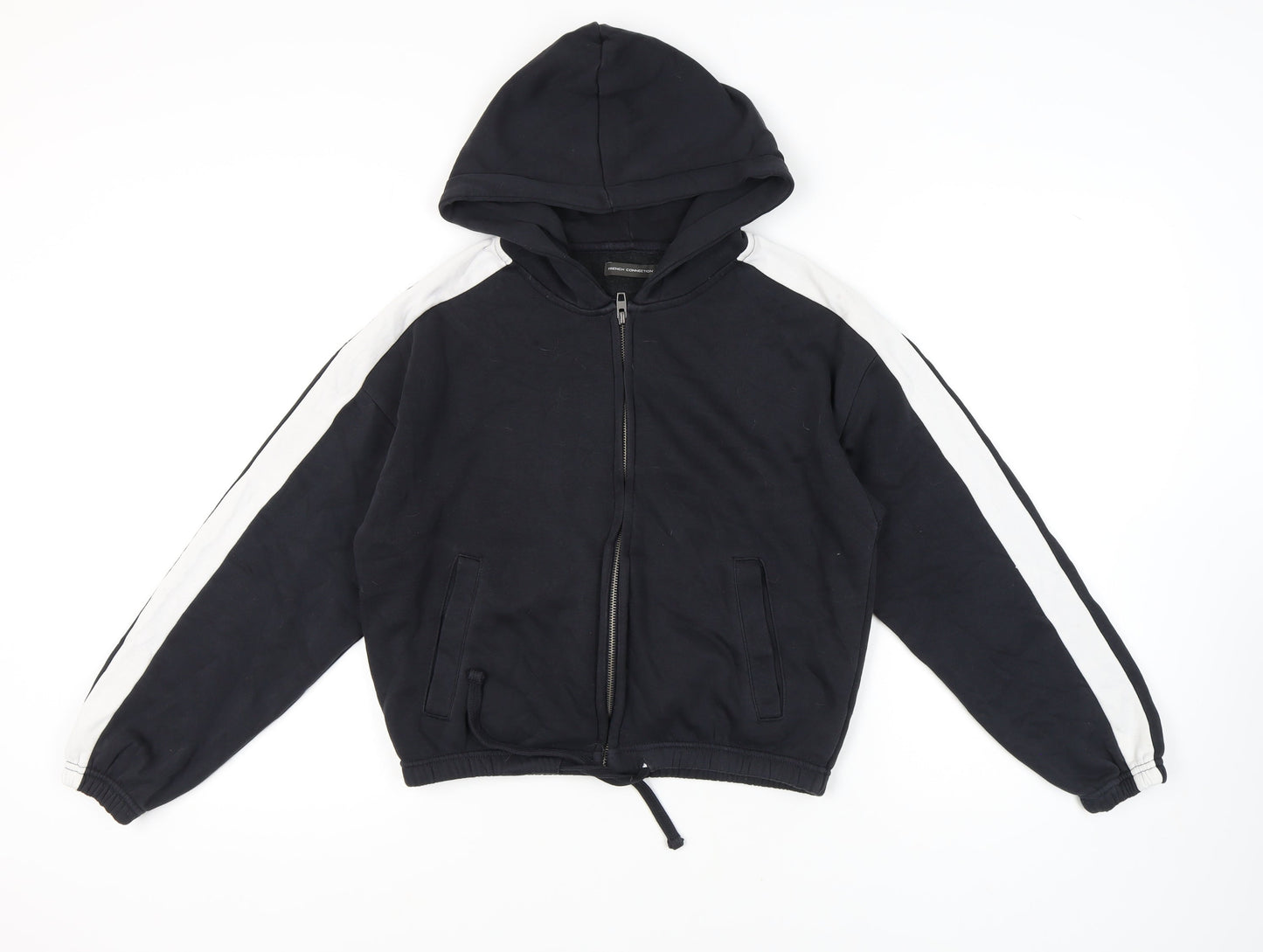 French Connection Women's Full Zip Black Hoodie Size S