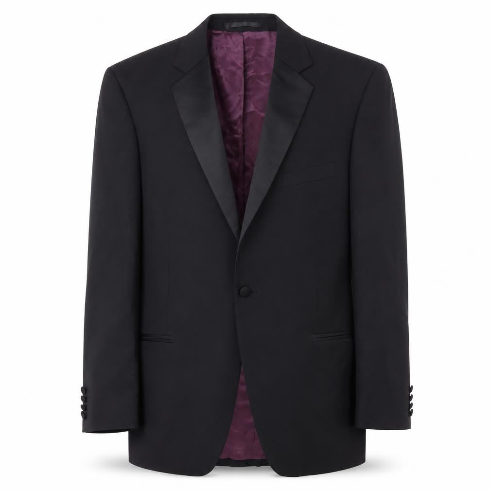Men's Black Long Blazer 42L Tuxedo Peak Lapel