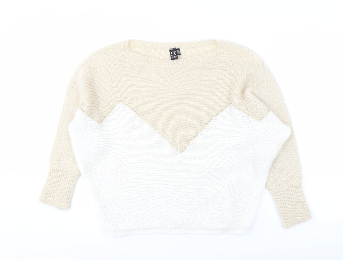 Izabel London Women's Beige Knit Pullover Jumper M