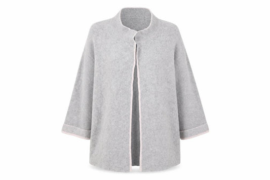 Benedetta B Women's Grey Cardigan XL 3/4 Sleeve