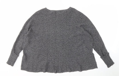 Pull&Bear Women's Grey Knit Pullover Jumper M