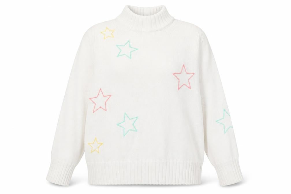 Next Women's White High Neck Star Pullover Jumper XL