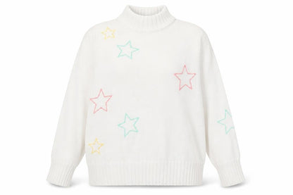 Next Women's White High Neck Star Pullover Jumper XL